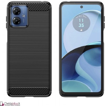 Carbon guminis dėklas - juodas (Motorola Moto G14)